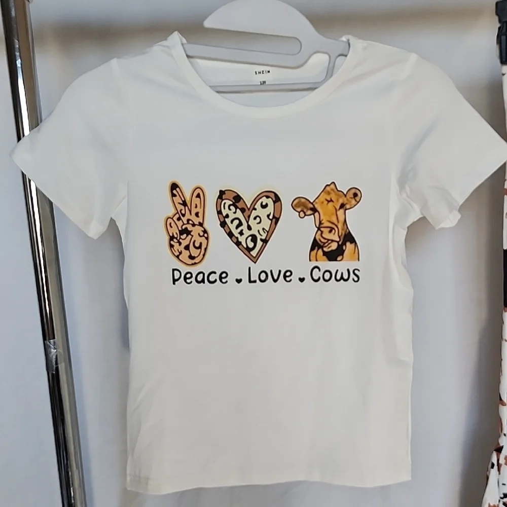 SHEIN White and Brown Kids Matching Set